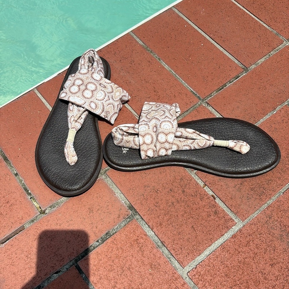 Sanuk Patterned Slide Sandals
